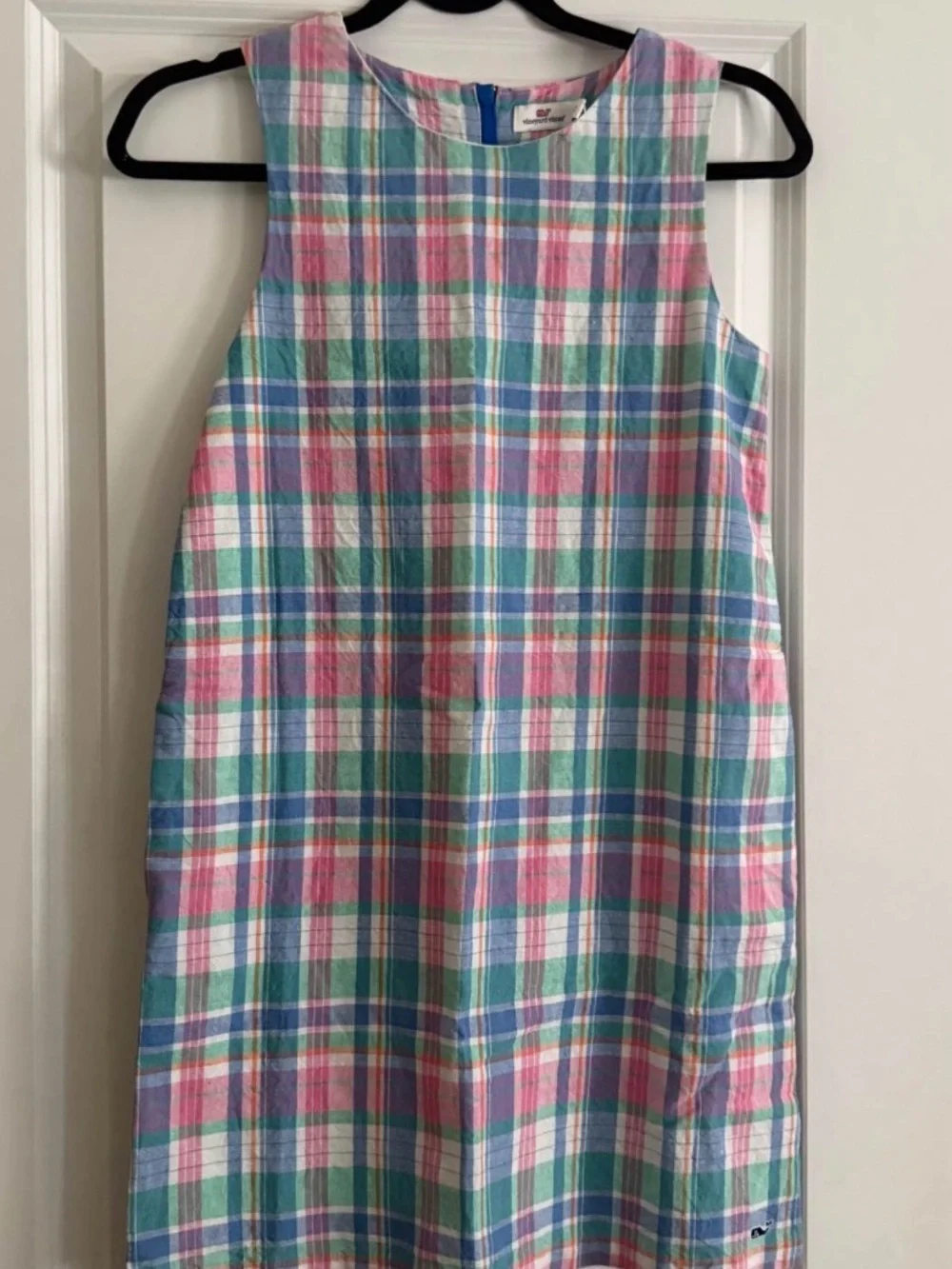 Vineyard Vines~ NWT!!~ Girls' Madras Shift Dress Pastel Plaid Sleeveless Sz 12